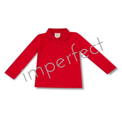 IMPERFECT Blank Boy's Long Sleeve Polo Style Collared Shirt